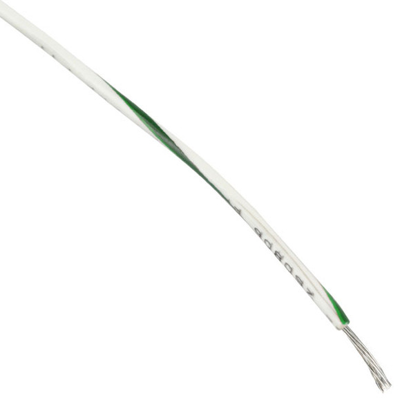 Alpha Wire 1855 WG005 Hook-Up Strnd 22Awg Wht/Grn 100' | American Cable Assemblies